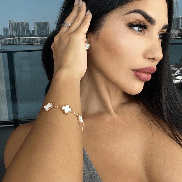 Red Clover Bracelet Collection Four Leaf clover Bracelet. Double Sided - Picture 2 of 2